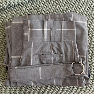 New York and Company Grey Pinstripe Extra-Wide Leg Trousers